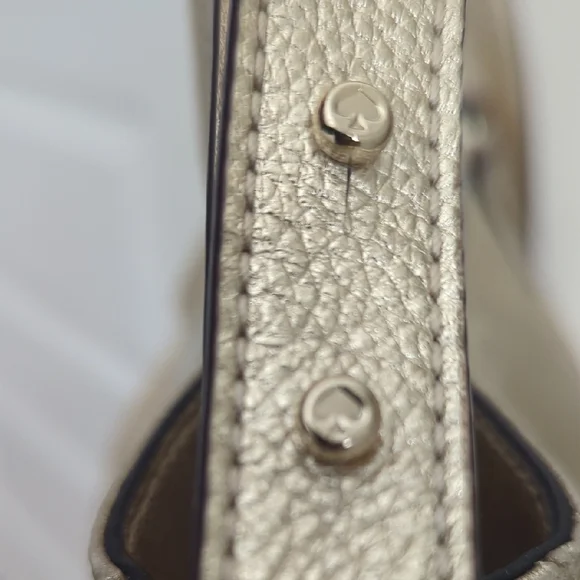 Kate Spade Gold Shoulder Bag Metallic Finish & Care Card Included 10Lx14W - Picture 10 of 17